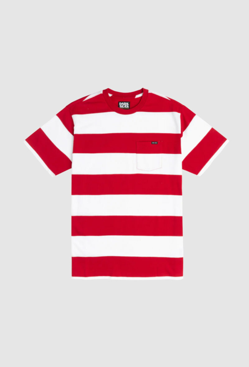 T-shirt DARK SEAS à rayures manches courtes avec poche rouge