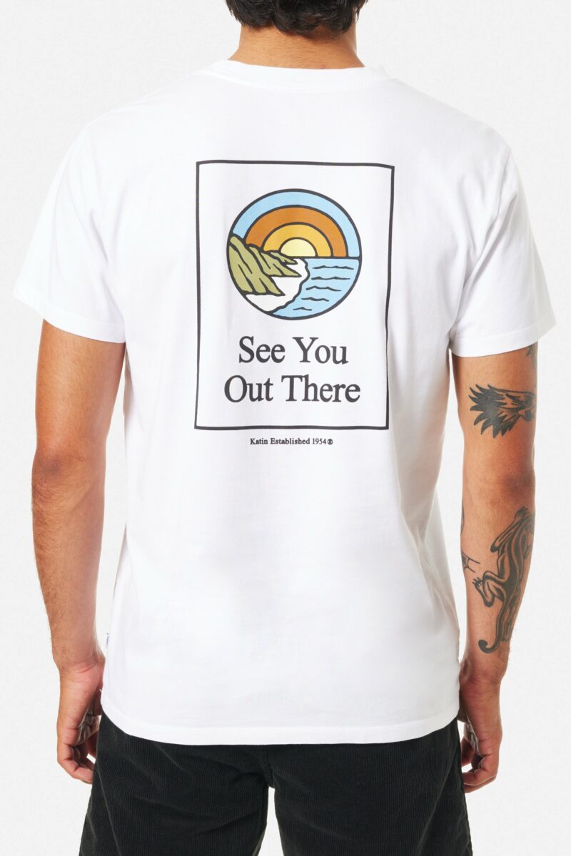 T-shirt homme Katin "Coastal" imprimé plage "see you out there" au dos et imprimé Katin à l'avant