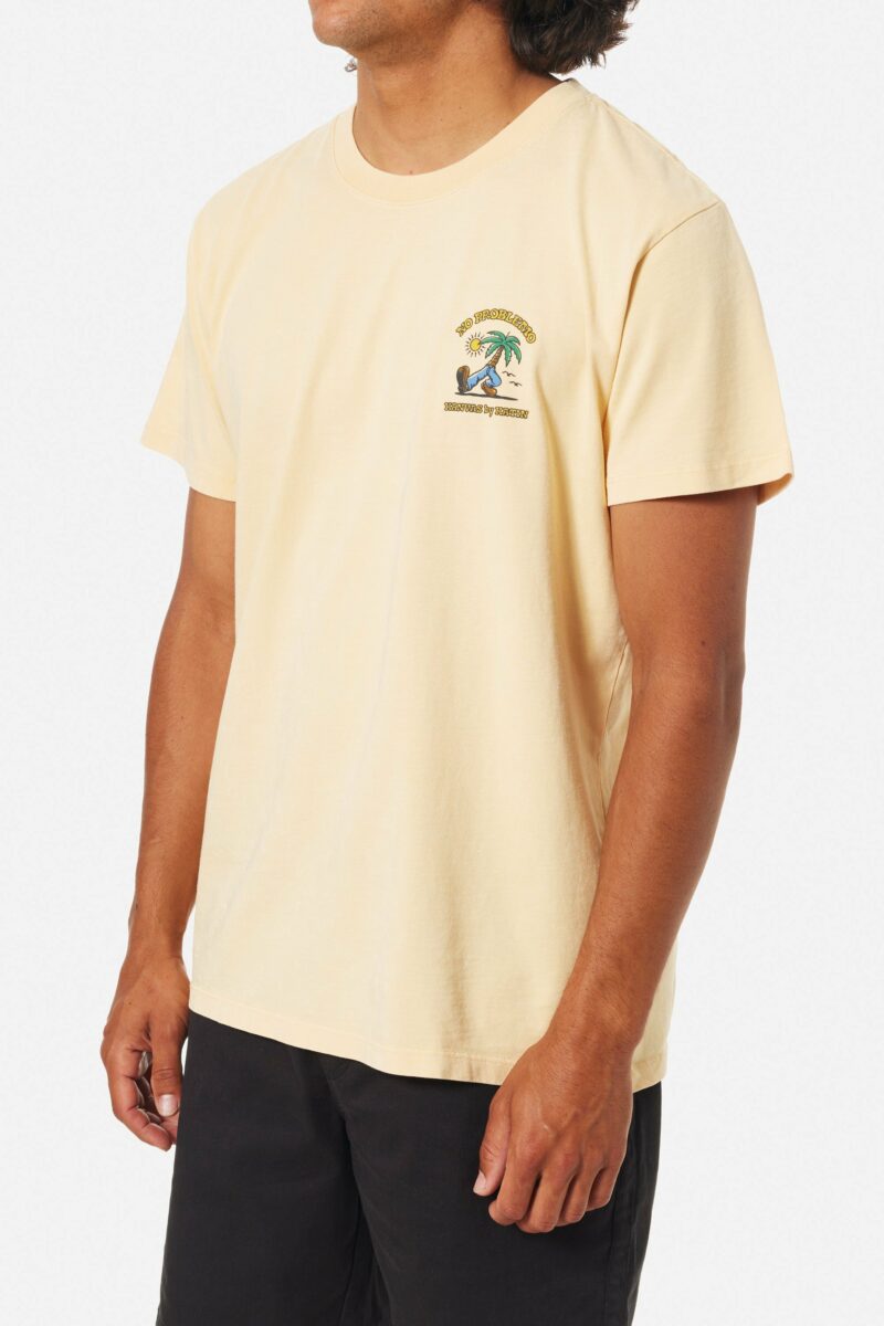 T-shirt homme Katin de couleur creme avec imprimé au dos et à l'avant palmier qui marche