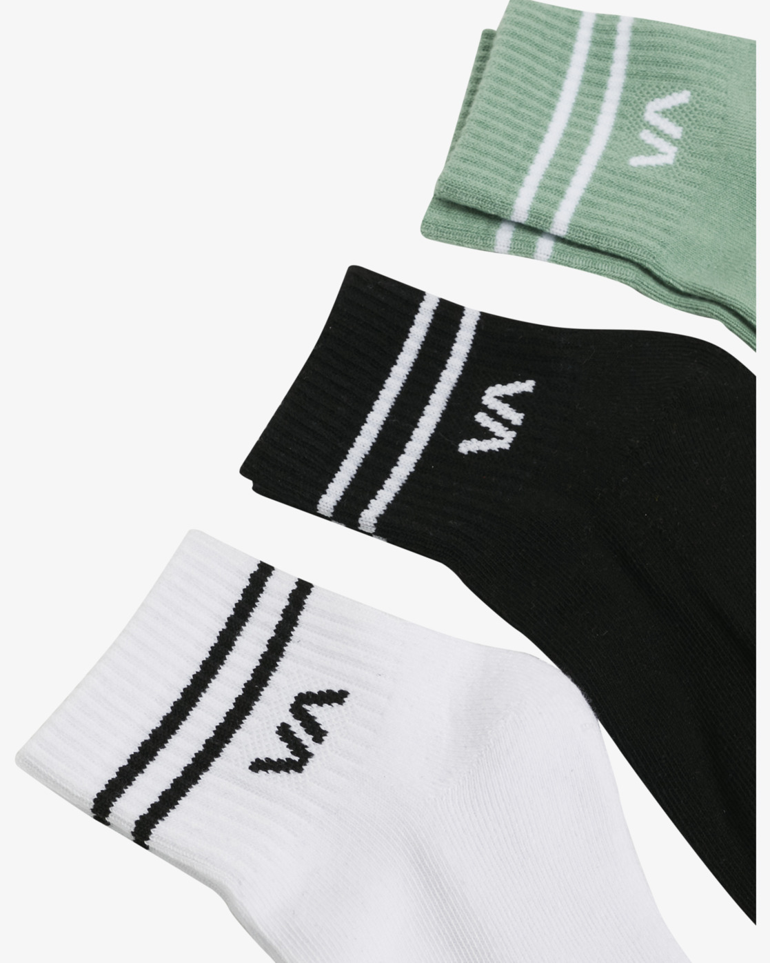 Pack de 3 chaussettes RVCA multicolores.